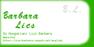 barbara lics business card